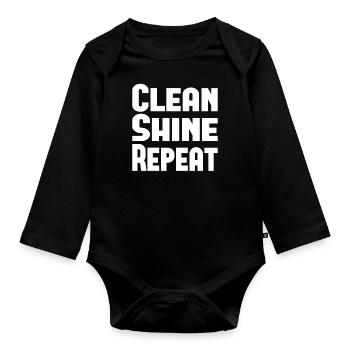 Clean Shine Repeat Detailer Accordeur d’amoureux de voiture - Body Bébé bio manches longues - noir - Devant