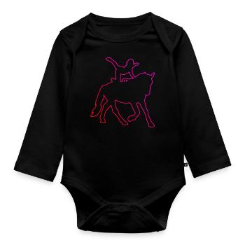 Balance exercises, body control, team vaulting - Organic Longsleeve Baby Bodysuit - black - Front