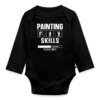 House Painter Decorator Painting - Baby Bio-Langarm-Body - Schwarz - Vorne