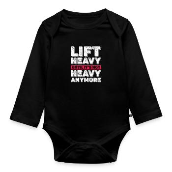 Bodybuilder Body Building Fitness Gym cadeau - Body Bébé bio manches longues - noir - Devant