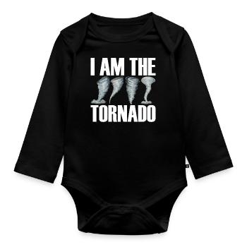 Der Hurrikan Meteorologe Des Sturm Twister Tornado - Baby Bio-Langarm-Body - Schwarz - Vorne