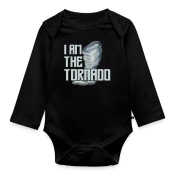 Der Hurrikan Meteorologe Des Sturm Twister Tornado - Baby Bio-Langarm-Body - Schwarz - Vorne