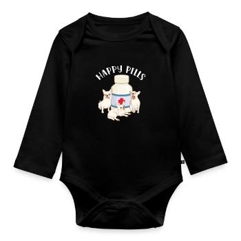 Chihuahua Dog Dog School Dog Owner Gift - Organic Longsleeve Baby Bodysuit - black - Front