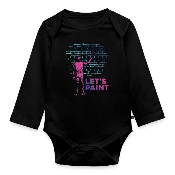 House Painter Decorator Retro 80s - Organic Longsleeve Baby Bodysuit - black - Front