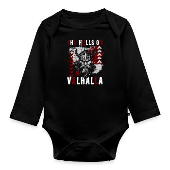 Style Polka Rouge - Body Bébé bio manches longues - noir - Devant