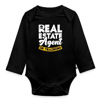 Immobilienmakler Ausbildung - Baby Bio-Langarm-Body - Schwarz - Vorne