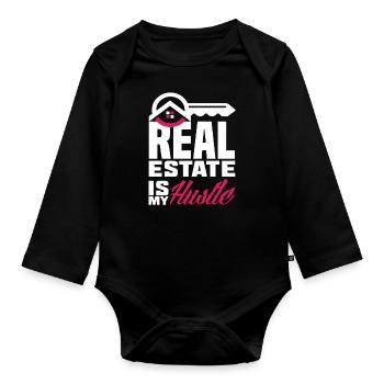 Real Estate Agent Business Job Real Estate - Organic Longsleeve Baby Bodysuit - black - Front