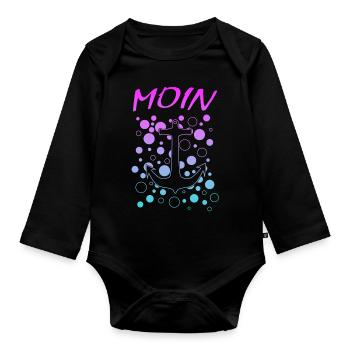 Moin Anker Hamburg - Baby Bio-Langarm-Body - Schwarz - Vorne