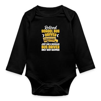 Chauffeur de bus Chauffeur de bus Bus Schuhlbus cadeau - Body Bébé bio manches longues - noir - Devant
