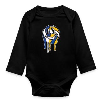 Volley-ball Volley-ball - Body Bébé bio manches longues - noir - Devant