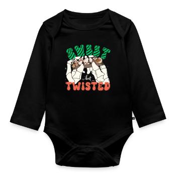 DOUX MAIS TORDU, CADEAU DE NOËL - Body Bébé bio manches longues - noir - Devant