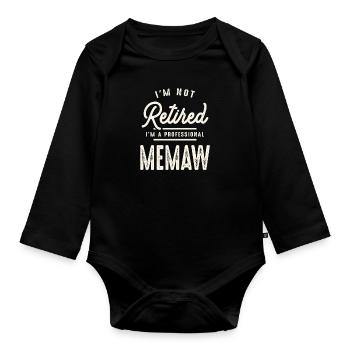 Je ne suis pas à la retraite, je suis un membre professionnel - Body Bébé bio manches longues - noir - Devant