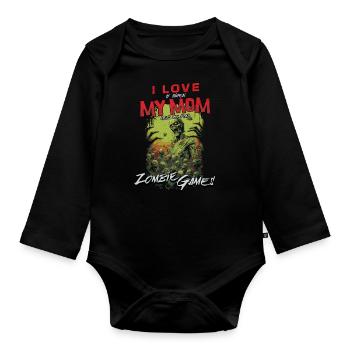 I love my Mom Zombie video games for gamers - Organic Longsleeve Baby Bodysuit - black - Front