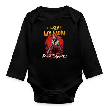 I love my Mom Zombie video games for gamers - Organic Longsleeve Baby Bodysuit - black - Front