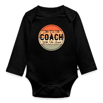 Dibs On The Coach With The Beard Proud Wife - Organic Longsleeve Baby Bodysuit - black - Front