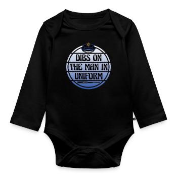 Mann in Uniform Polizistin - Baby Bio-Langarm-Body - Schwarz - Vorne