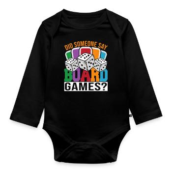 Board Games Game Board Gift - Organic Longsleeve Baby Bodysuit - black - Front
