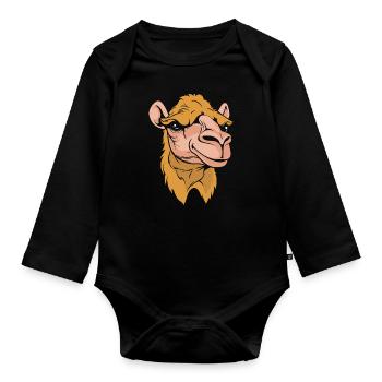Camel Cool - Organic Longsleeve Baby Bodysuit - black - Front
