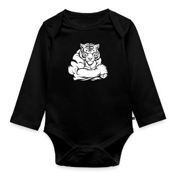 Fitness Tiger - Body Bébé bio manches longues - noir - Devant