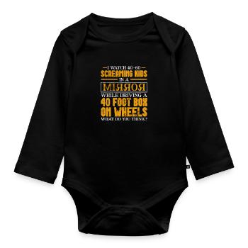 Busfahrer - Baby Bio-Langarm-Body - Schwarz - Vorne