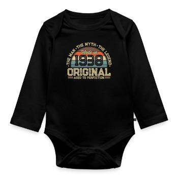 Legendary vintage 1938 - Organic Longsleeve Baby Bodysuit - black - Front