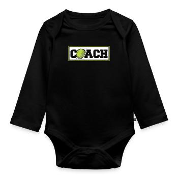 Coach Lover Player Professional Trainer Tennis - Organic Longsleeve Baby Bodysuit - black - Front