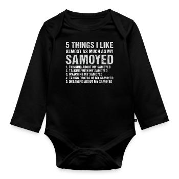 J’aime autant que mon Samoyède - Body Bébé bio manches longues - noir - Devant