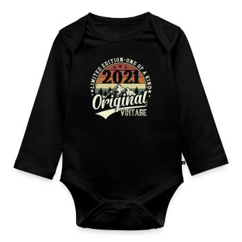 Legendary Birthday T-Shirt 2021 - Organic Longsleeve Baby Bodysuit - black - Front