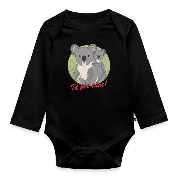 Koala Koalas Koala ours Koala ours cadeau - Body Bébé bio manches longues - noir - Devant
