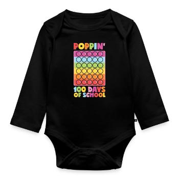 Poppin' 100 jours d’école - 100 jours d’école - Body Bébé bio manches longues - noir - Devant