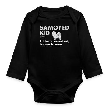 Définition de l'enfant Samoyède - Body Bébé bio manches longues - noir - Devant