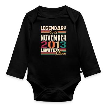 Legendary since November 2013 - Gift 2013 - Organic Longsleeve Baby Bodysuit - black - Front