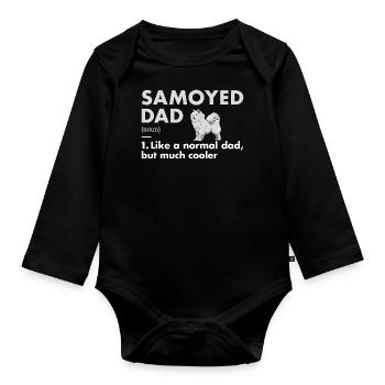 Définition du père Samoyède - Body Bébé bio manches longues - noir - Devant