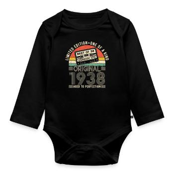 Legendary 86th birthday of 1938 - Organic Longsleeve Baby Bodysuit - black - Front