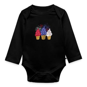 Glace - Body Bébé bio manches longues - noir - Devant