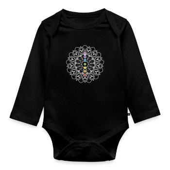 Méditation Méditation Zen Yoga Cadeau - Body Bébé bio manches longues - noir - Devant