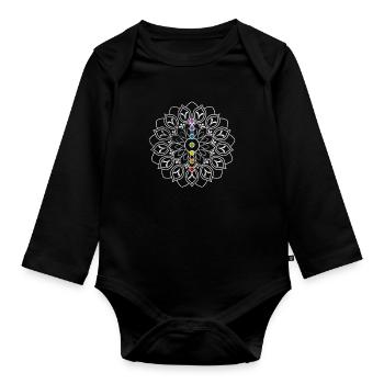 Méditation - Body Bébé bio manches longues - noir - Devant
