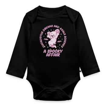 Koala Bear Halloween - Organic Longsleeve Baby Bodysuit - black - Front