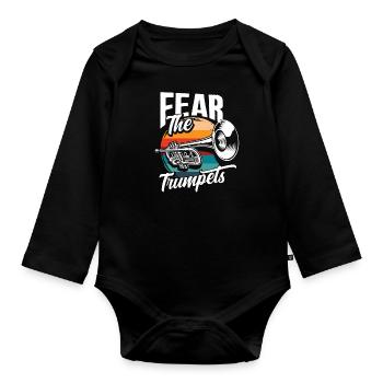 Trumpet Trumpeter Trumpet Player - Organic Longsleeve Baby Bodysuit - black - Front