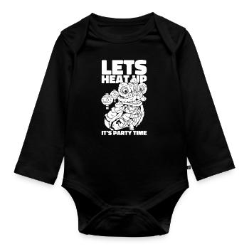 Jahr Des Drachen 2024 - Baby Bio-Langarm-Body - Schwarz - Vorne