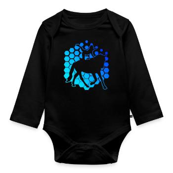 Saut par équipe de discipline athlétique masculine - Body Bébé bio manches longues - noir - Devant