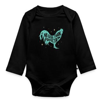 Poultry Farmer No Less Than Perfection Farming - Baby Bio-Langarm-Body - Schwarz - Vorne