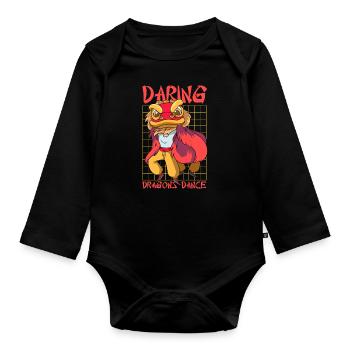 Jahr Des Drachen 2024 - Baby Bio-Langarm-Body - Schwarz - Vorne