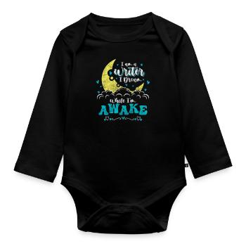Writers, Books, Poets, Bloggers - Organic Longsleeve Baby Bodysuit - black - Front