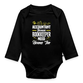 Drôle de cadeau comptable de conseiller fiscal - Body Bébé bio manches longues - noir - Devant