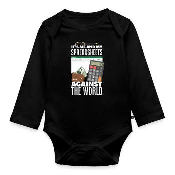 Drôle de cadeau comptable de conseiller fiscal - Body Bébé bio manches longues - noir - Devant