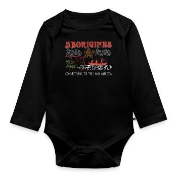 Aboriginal Connections - Organic Longsleeve Baby Bodysuit - black - Front