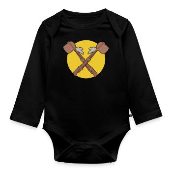 Aborigines - Baby Bio-Langarm-Body - Schwarz - Vorne