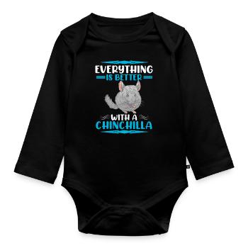Mieux avec Chinchilla Rongent Woolly Mouse - Body Bébé bio manches longues - noir - Devant