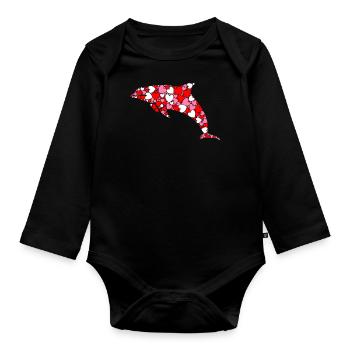 Coeur de dauphin - Body Bébé bio manches longues - noir - Devant